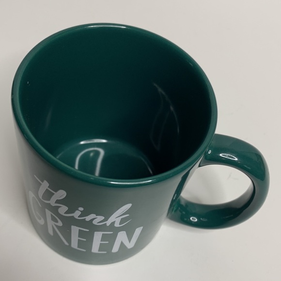 Mug | Green Glass Think Green Cup Mug Eco Friendly Plants Recycling Environment - Picture 2 of 7